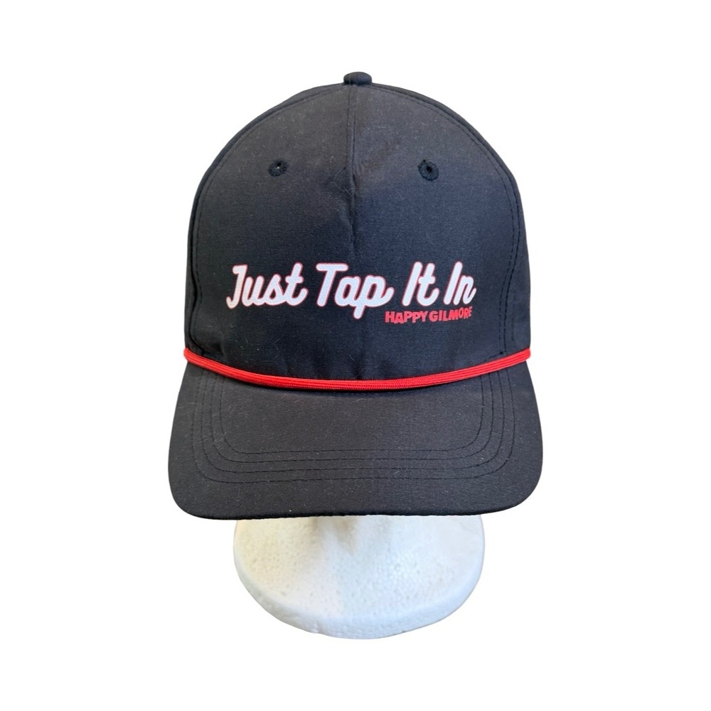 Happy Gilmore Just Tap It In Black Rope Snapback Hat Promo Merch Golf Cap